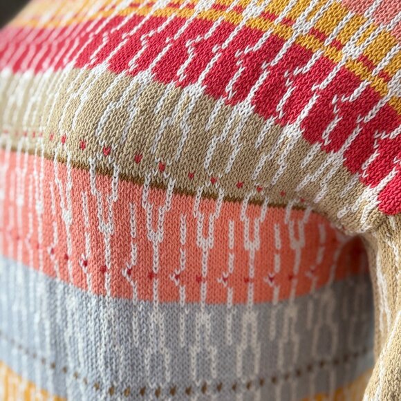 Sundance Sweater Womens XS Multicolor Linen Blend Boho Long Sleeve Stripe Knit - Picture 4 of 8